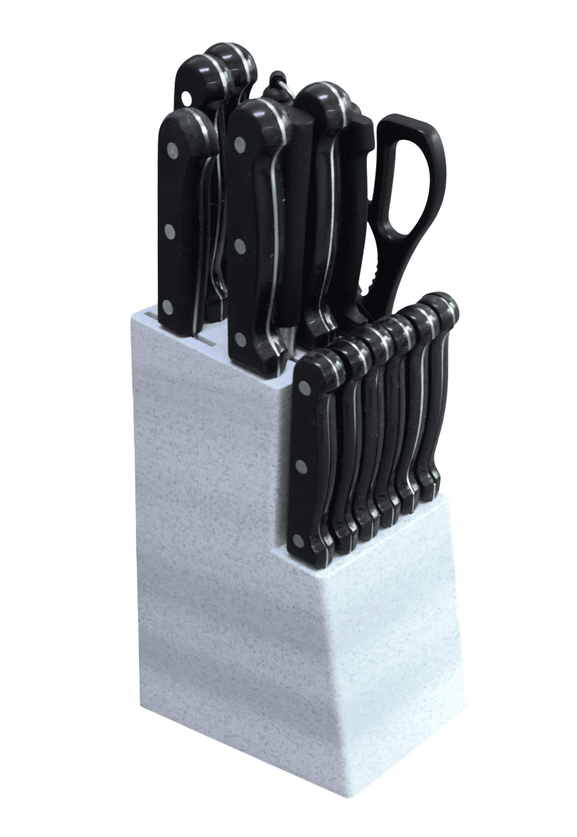 Cuchillero, porta cuchillos universal 15 piezas, imitacion marmol, sin cuchillos - 5